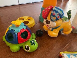 Lote Juguetes Bebé: Tortuga, Perro, Torre