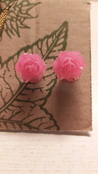 Parure donna collana orecchini rosa.