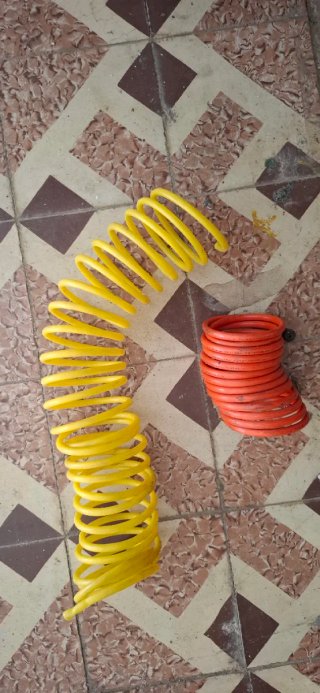 Manguera aire comprimido espiral amarilla