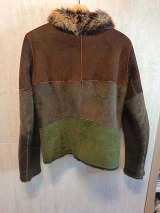 Chaqueta ante piel natural cuello borrego