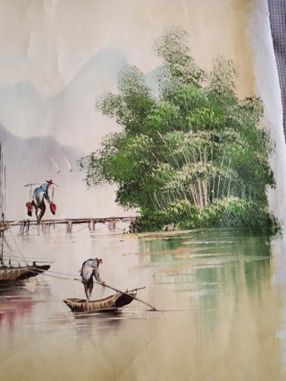 Pintura al óleo de Asia sobre tela