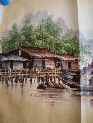 Pintura al óleo de Asia sobre tela