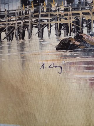 Pintura al óleo de Asia sobre tela