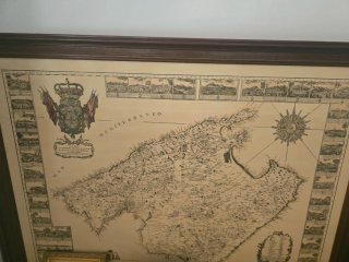 Cuadro Mapa Antiguo Mallorca Cardenal Despuig
