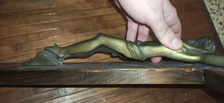 Crucifijo madera maciza y bronce grande