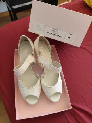 Zapatos Doriani Glitter Pearl Blanco Talla 40