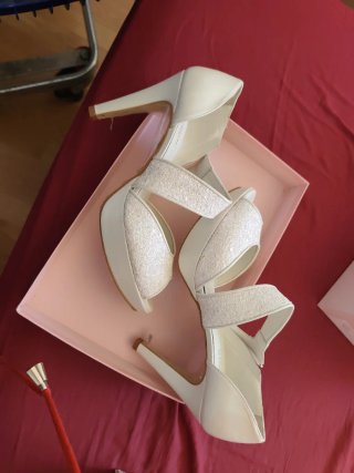Zapatos Doriani Glitter Pearl Blanco Talla 40