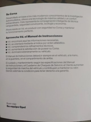 Libro instrucciones Opel Corsa 1990