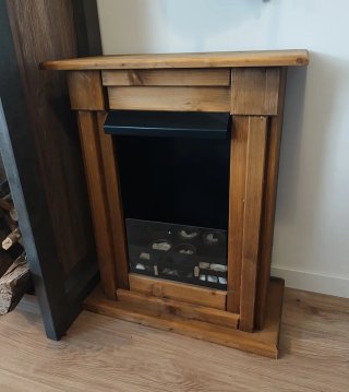Chimenea de bioetanol madera y cristal