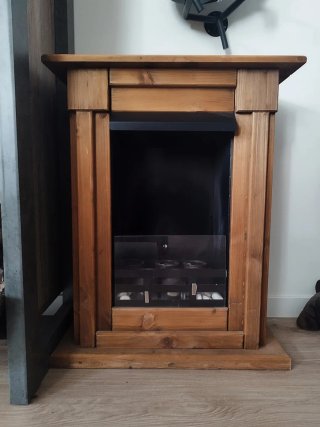 Chimenea de bioetanol madera y cristal