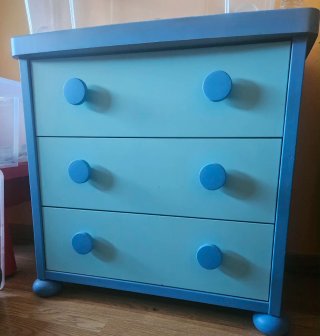Armario infantil azul con cajón