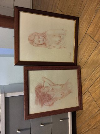 2 Quadri Nanni Giacopetti Donna Matita