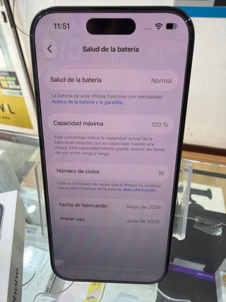 iPhone 15 Pro 1TB Negro batería 100%
