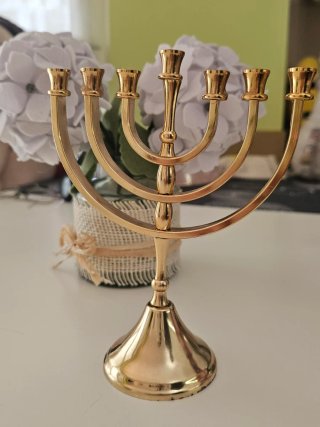 Gold + silver plated Menorah Karshi Jerusalem