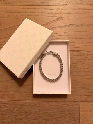 Bracciale a catena battuta Argentato
