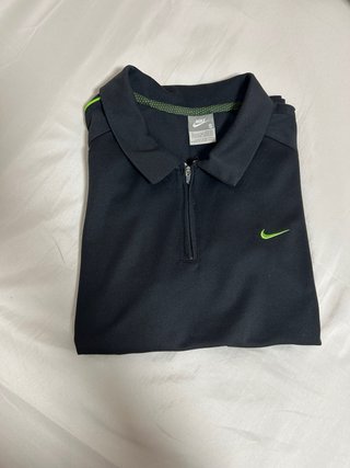 Nike Polo Black Green Retro Sport Style