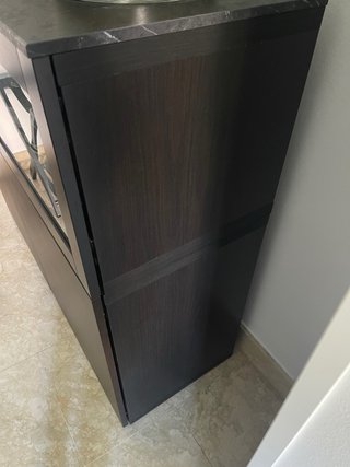 Armario Vitrina Almacenamiento Madera y Cristal