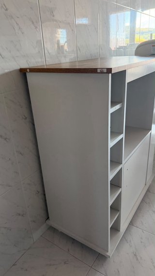 Carro de cocina madera y blanco
