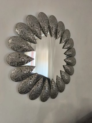 Espejo decorativo plateado