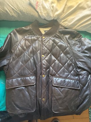 Cazadora Piel Acolchada Hombre