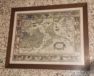 Cuadro Antiguo Mapa Mundi Vintage