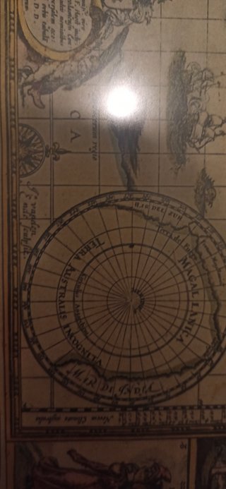 Cuadro Antiguo Mapa Mundi Vintage