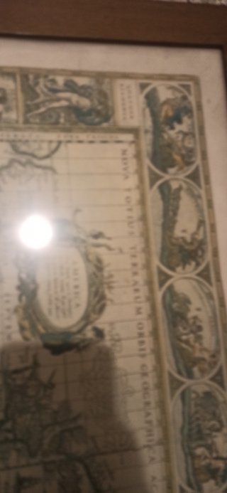 Cuadro Antiguo Mapa Mundi Vintage