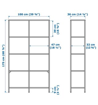 Estantería Doble IKEA VITTSJO Negra