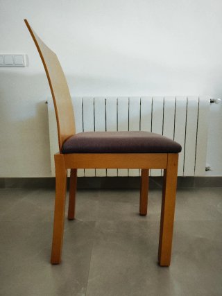 6 Sillas comedor madera tapizadas