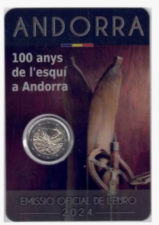 Andorra 2024 2 euros. esquí 100 años