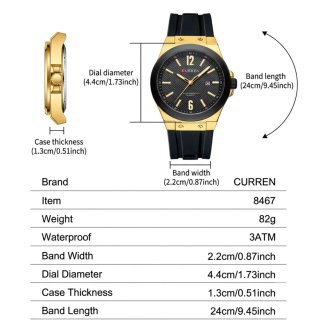 Reloj Curren Hombre Negro y Dorado