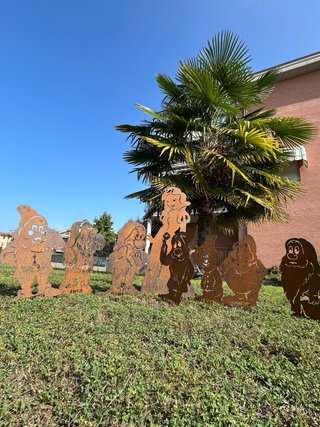 Set Gnomi Biancaneve e 7 Nani Decorazioni Giardino
