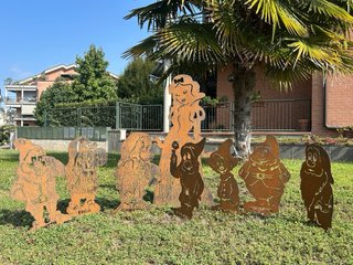 Set Gnomi Biancaneve e 7 Nani Decorazioni Giardino