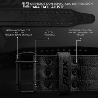 Cinturón RDX Powerlifting Cuero XL 10mm 13mm
