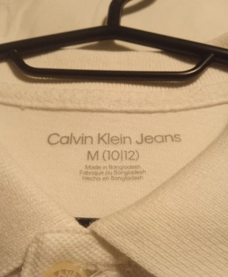 Polo Calvin Klein Jeans Talla M Niño Blanco