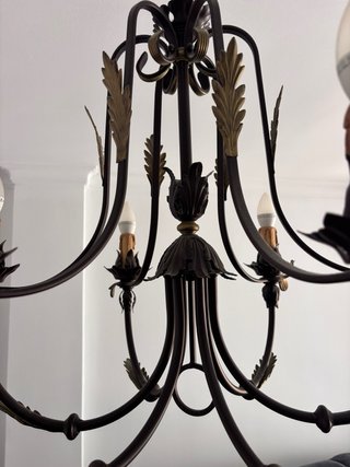 Lámpara de salón metal y cristal
