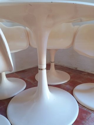 Juego Comedor Vintage  estilo Space Age o Tulip.