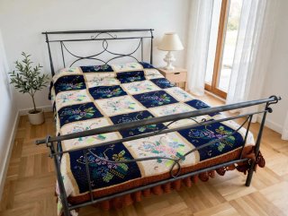 Cama metal 1,35 + 2 colchones 90