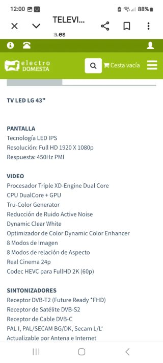 LG 43 Smart TV Bluetooth