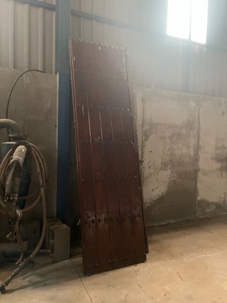 Puerta antigua madera maciza 4 hojas