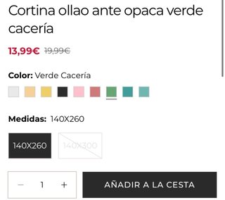 Cortinas opacas 140x260 verdes Tramas