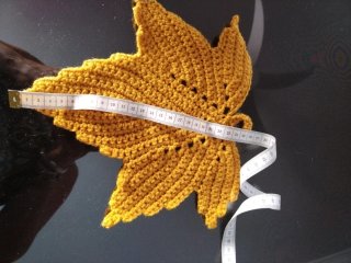 Hoja Otoño Crochet Naranja
