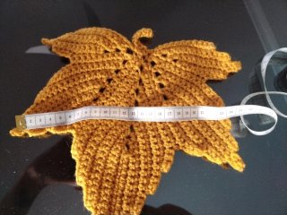 Hoja Otoño Crochet Naranja