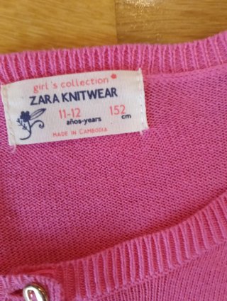 Chaqueta de punto rosa niña Zara