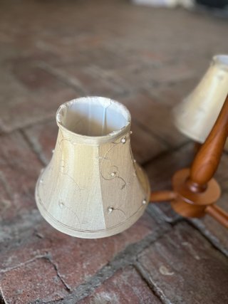 Lámpara de techo madera y tela