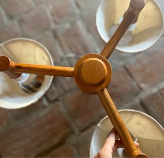 Lámpara de techo madera y tela
