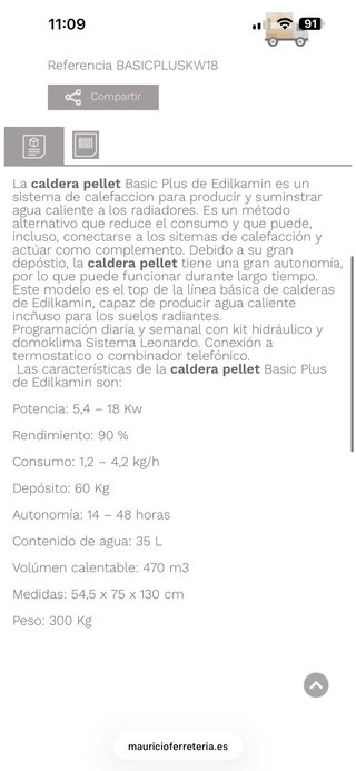 Caldera Pellet Edilkamin Basic Plus KW18