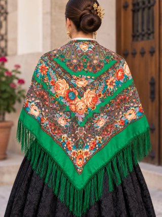 Mantón regional Baturra verde