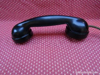 Teléfono antiguo Belga madera y baquelita año 1939
