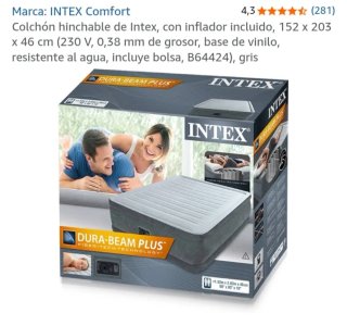 Colchón Hinchable Intex 152x203cm para reparar